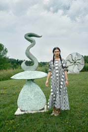 Nikki Chasin x The House That Lars Built Zoom Dress in Licorice Astrid Weave