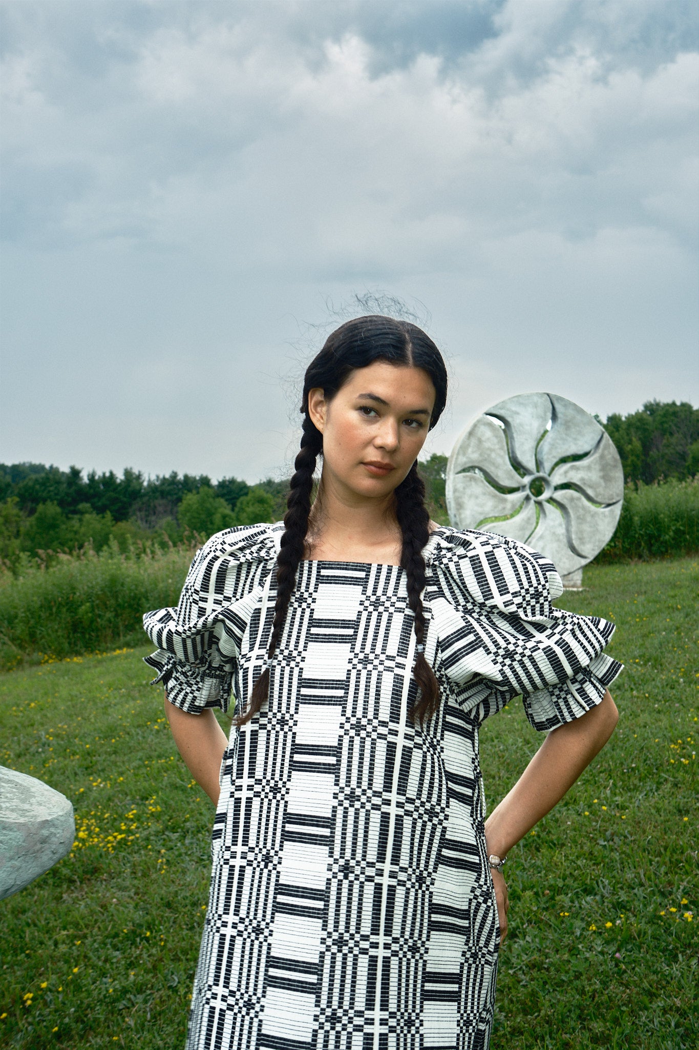 Nikki Chasin x The House That Lars Built Zoom Dress in Licorice Astrid Weave