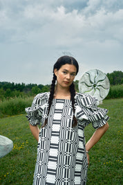 Nikki Chasin x The House That Lars Built Zoom Dress in Licorice Astrid Weave