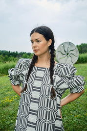 Nikki Chasin x The House That Lars Built Zoom Dress in Licorice Astrid Weave