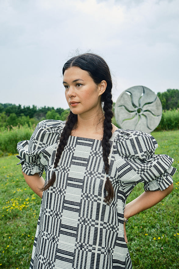 Nikki Chasin x The House That Lars Built Zoom Dress in Licorice Astrid Weave