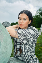 Nikki Chasin x The House That Lars Built Zoom Dress in Licorice Astrid Weave