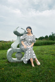Nikki Chasin x The House That Lars Built Zoom Dress in Licorice Astrid Weave