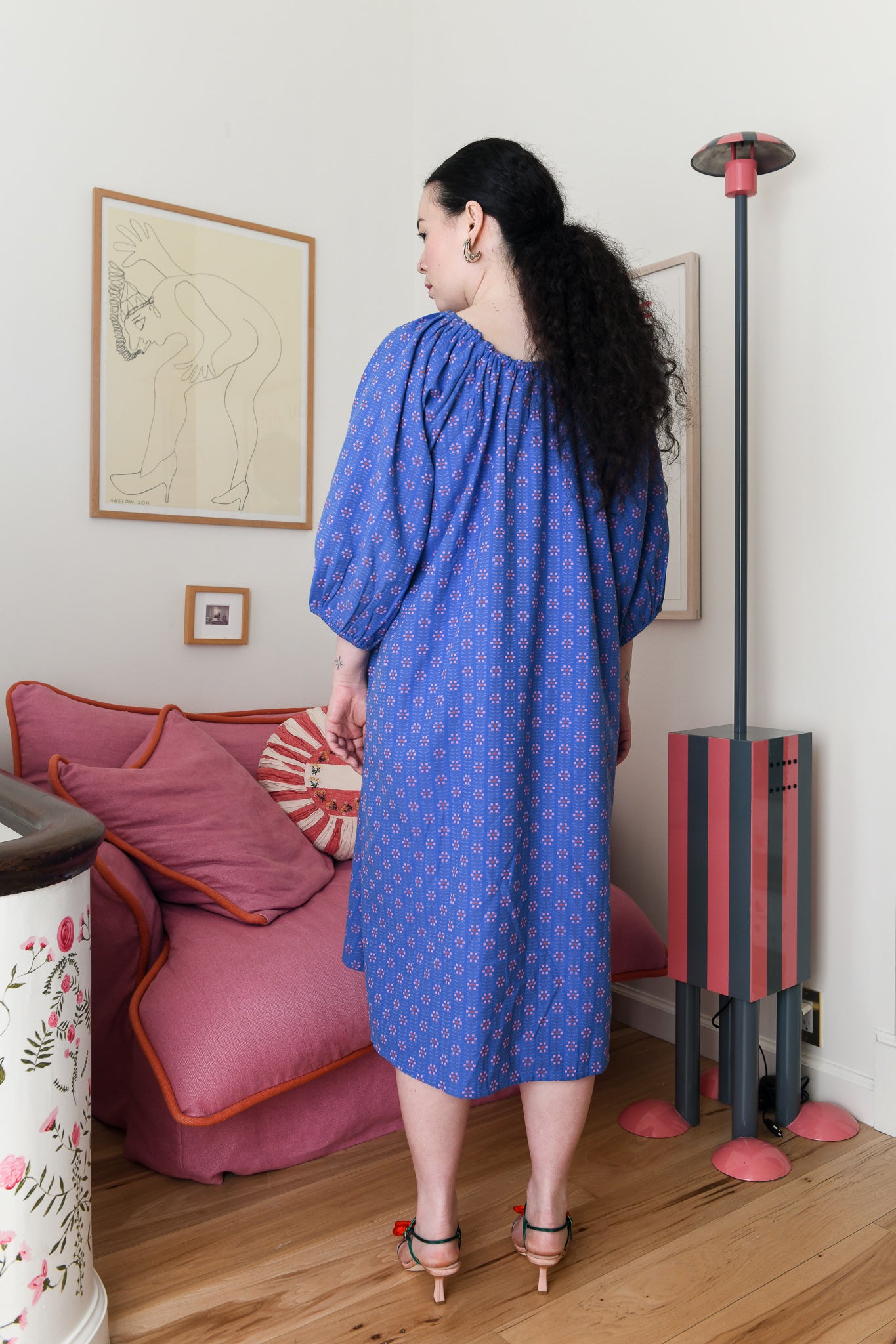 Nikki Chasin x The House That Lars Built Ballad Dress in Cobalt Karin Floral