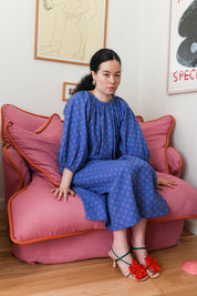 Nikki Chasin x The House That Lars Built Ballad Dress in Cobalt Karin Floral