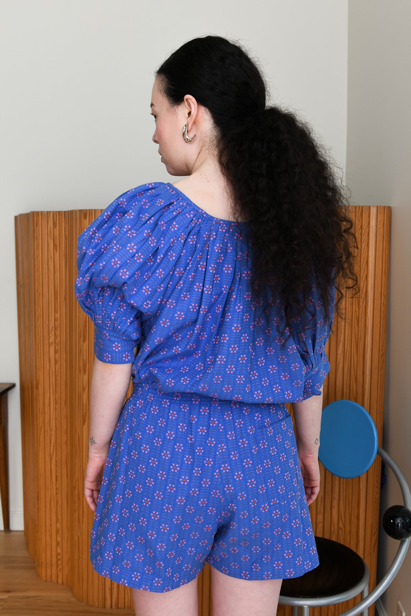 Nikki Chasin x The House That Lars Built Camper Short in Cobalt Karin Floral