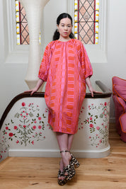 Nikki Chasin x The House That Lars Built Ballad Dress in Red/Pink Astrid Weave