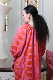 Nikki Chasin x The House That Lars Built Ballad Dress in Red/Pink Astrid Weave