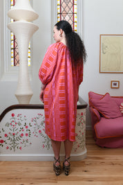 Nikki Chasin x The House That Lars Built Ballad Dress in Red/Pink Astrid Weave