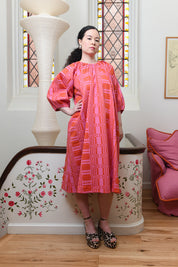 Nikki Chasin x The House That Lars Built Ballad Dress in Red/Pink Astrid Weave