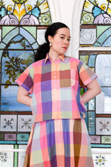 Nikki Chasin x The House That Lars Built Corso Button Down in Midsommar Plaid