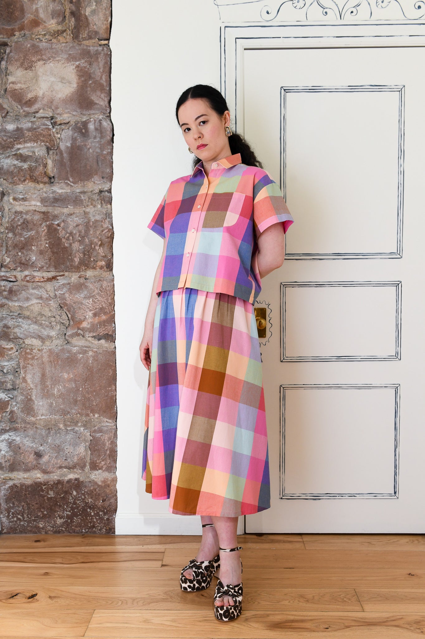 Nikki Chasin x The House That Lars Built Play Skirt in Midsommar Plaid