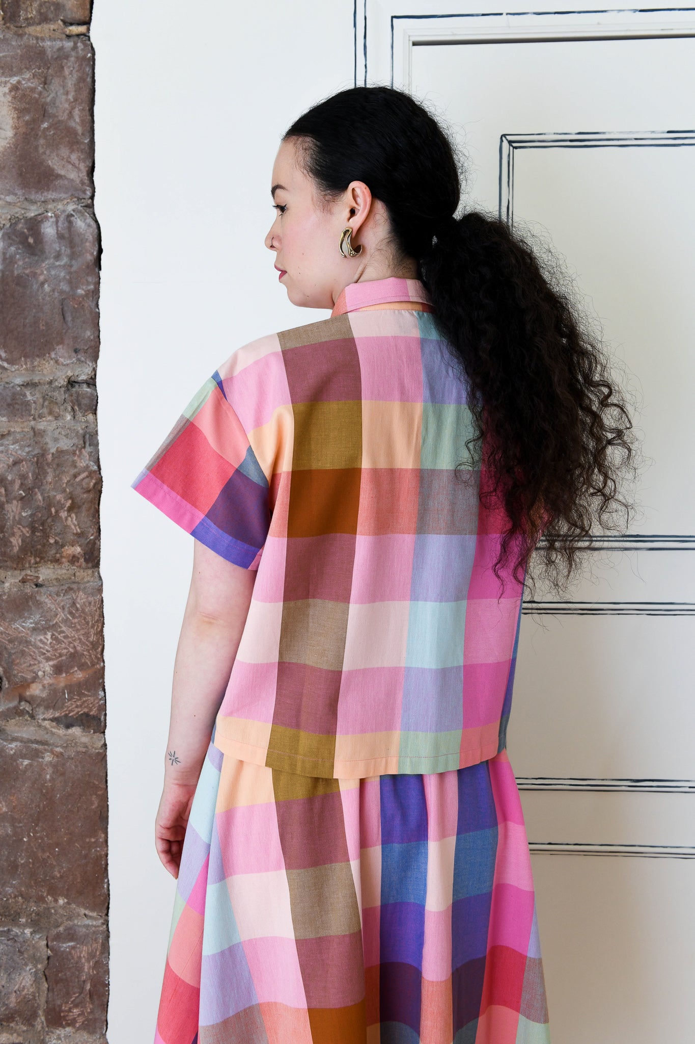 Nikki Chasin x The House That Lars Built Corso Button Down in Midsommar Plaid