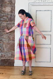 Nikki Chasin x The House That Lars Built Play Skirt in Midsommar Plaid