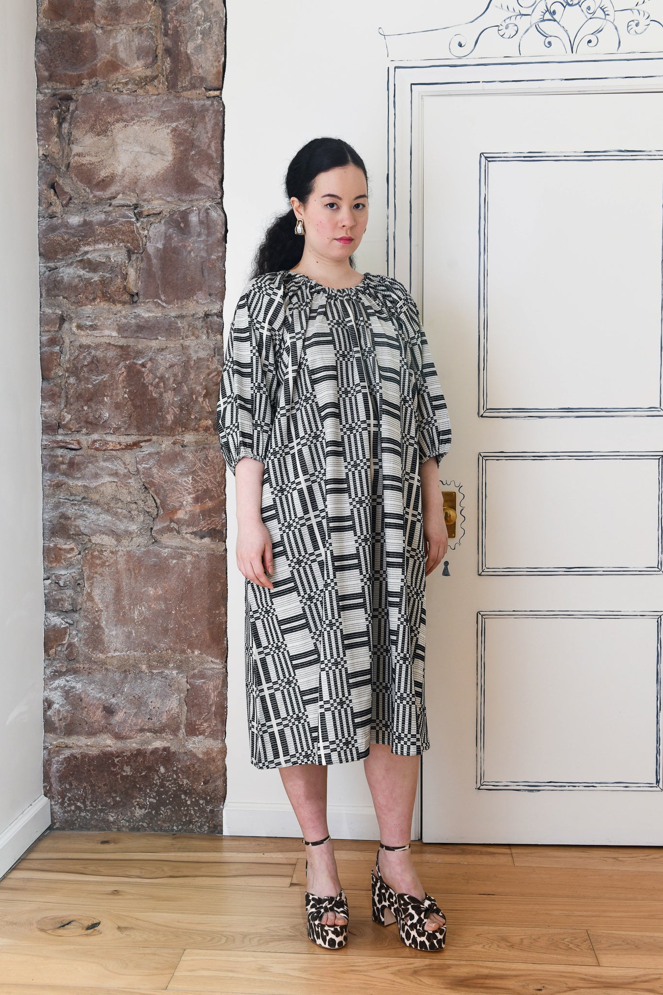 Nikki Chasin x The House That Lars Built Ballad Dress in Licorice Astrid Weave, view 5