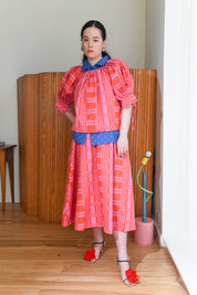 Nikki Chasin x The House That Lars Built Play Skirt in Red/Pink Astrid Weave