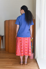 Nikki Chasin x The House That Lars Built Play Skirt in Red/Pink Astrid Weave
