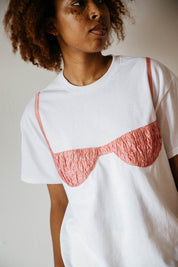 Florida Woman Appliqué T  - White/ Pink Paisley