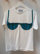 Florida Woman Appliqué T - White/ Blue Madras