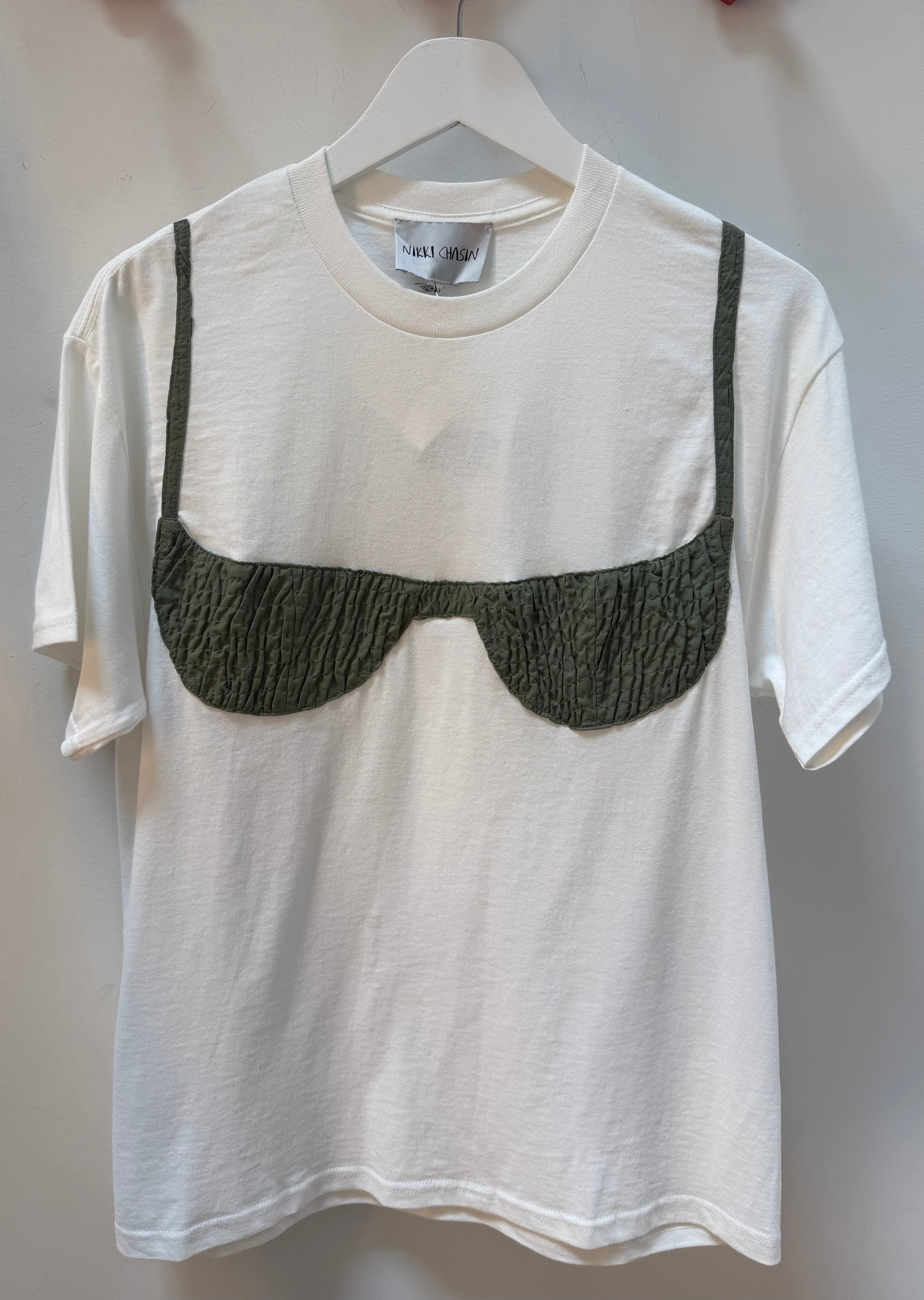 Florida Woman Appliqué T - White/Olive Nylon
