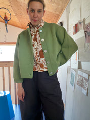 Shiloh Cotton Cardigan - Grasshopper