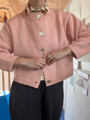 Shiloh Cotton Cardigan - Pink Powder