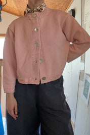 Shiloh Cotton Cardigan - Pink Powder