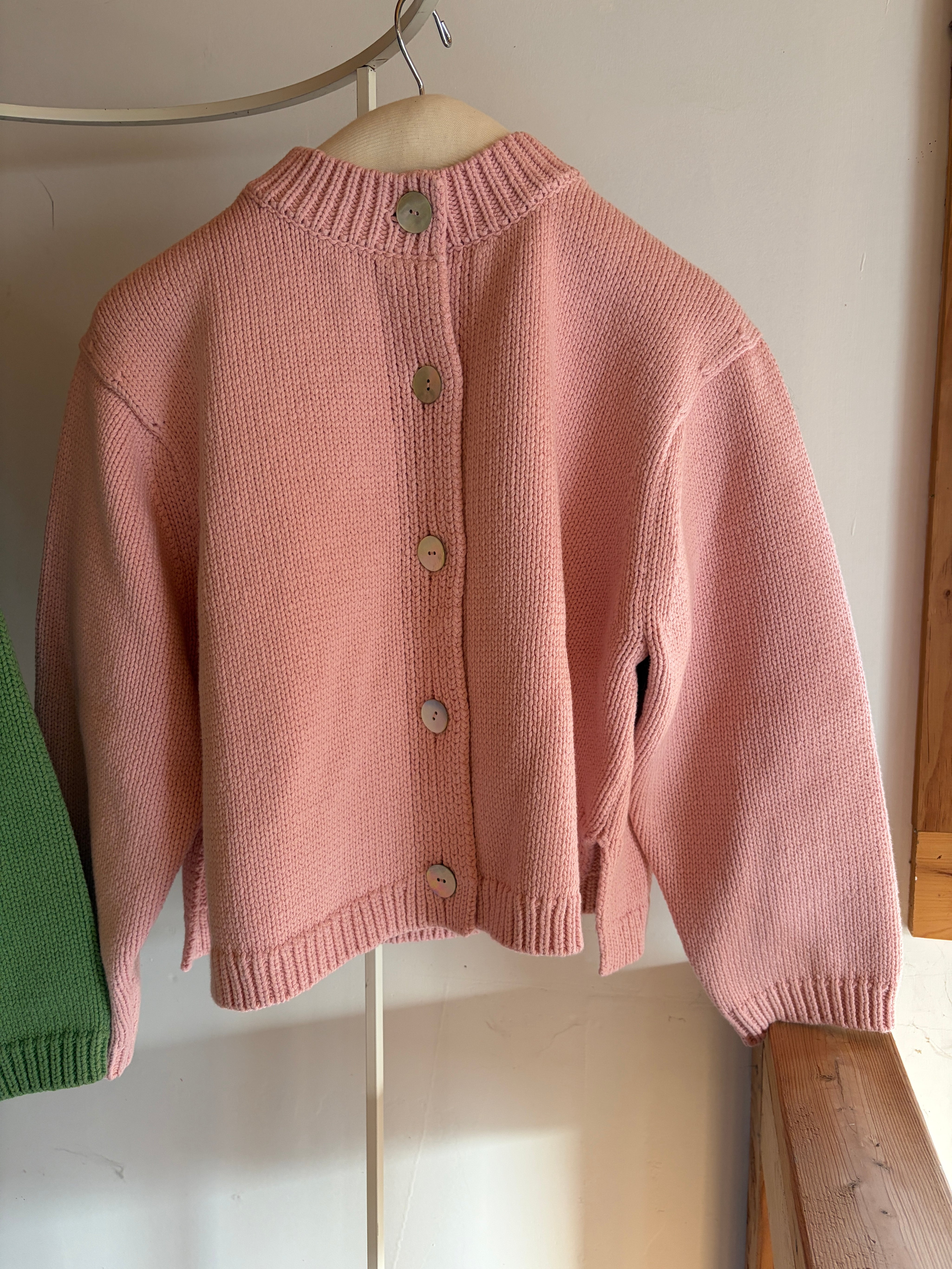 Shiloh Cotton Cardigan - Pink Powder