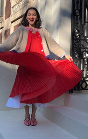 Octave Dress - Ivory/Red