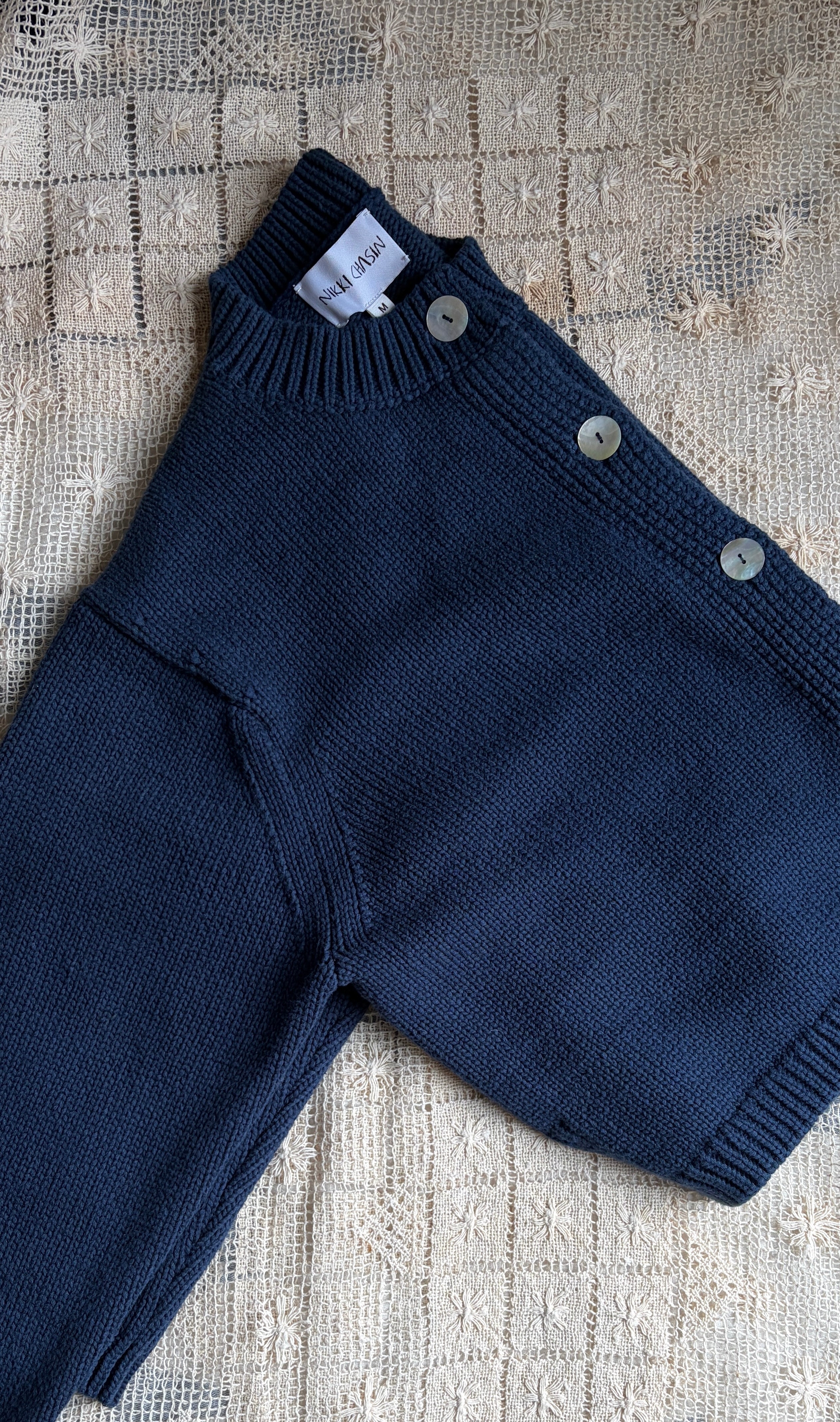 Shiloh Cotton Cardigan - Navy