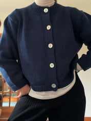 Shiloh Cotton Cardigan - Navy