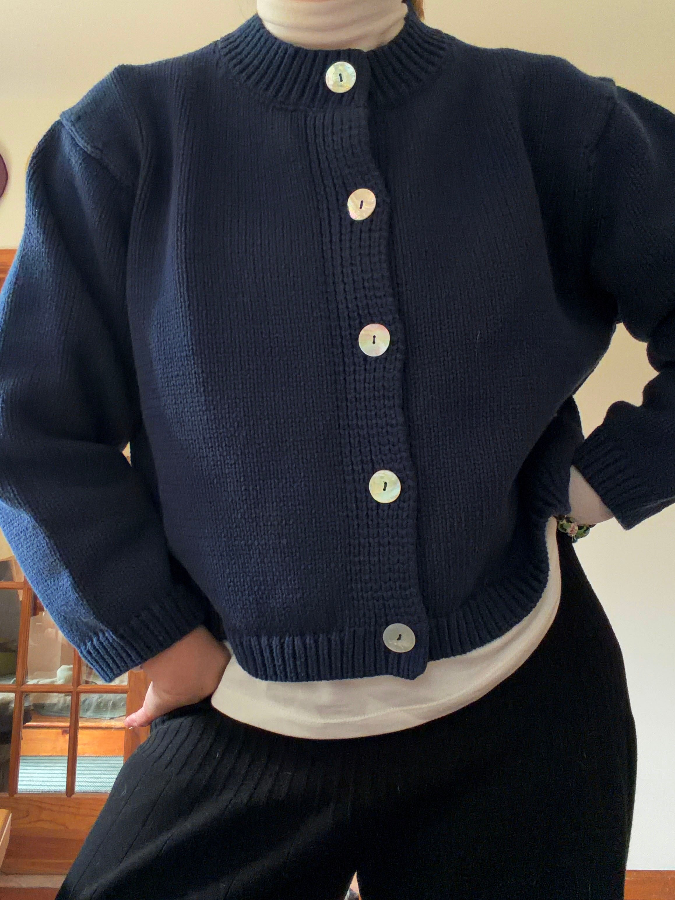 Shiloh Cotton Cardigan - Navy