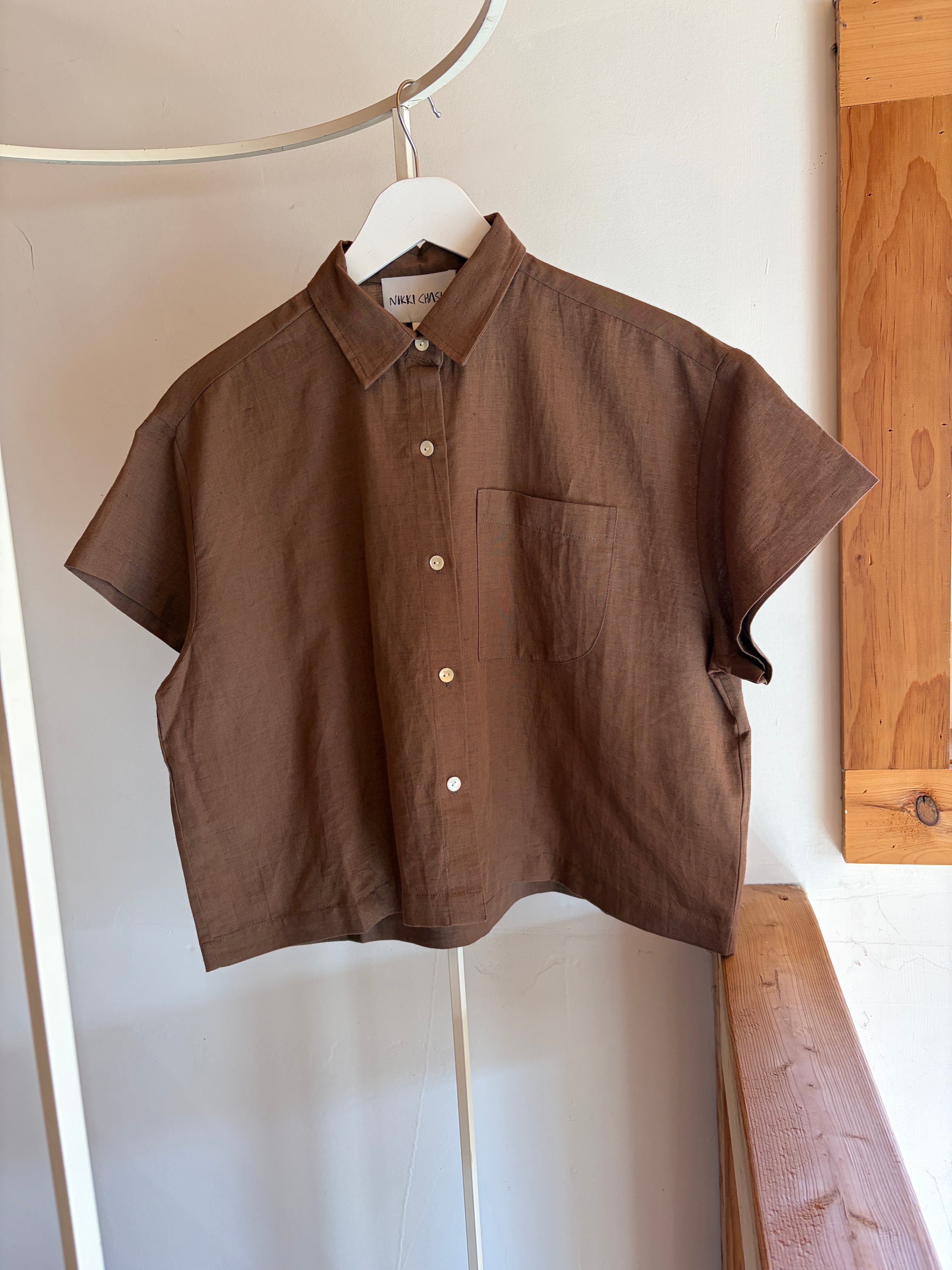 Corso Buttondown Cotton/Linen - Cocoa