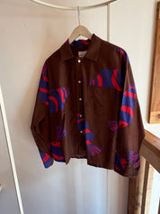 Homer Buttondown Cotton/Silk - Chocolate Fish
