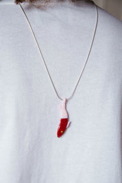 Fish Out of Water Necklace  - Red and Pink