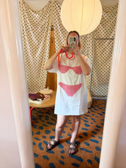 Florida Woman Appliqué Dress - Bubblegum Seersucker