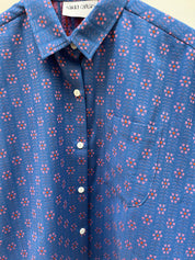 Nikki Chasin x The House That Lars Built Corso Button Down in Cobalt Karin Floral
