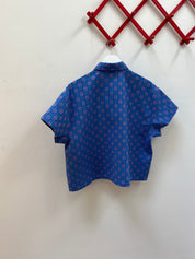 Nikki Chasin x The House That Lars Built Corso Button Down in Cobalt Karin Floral