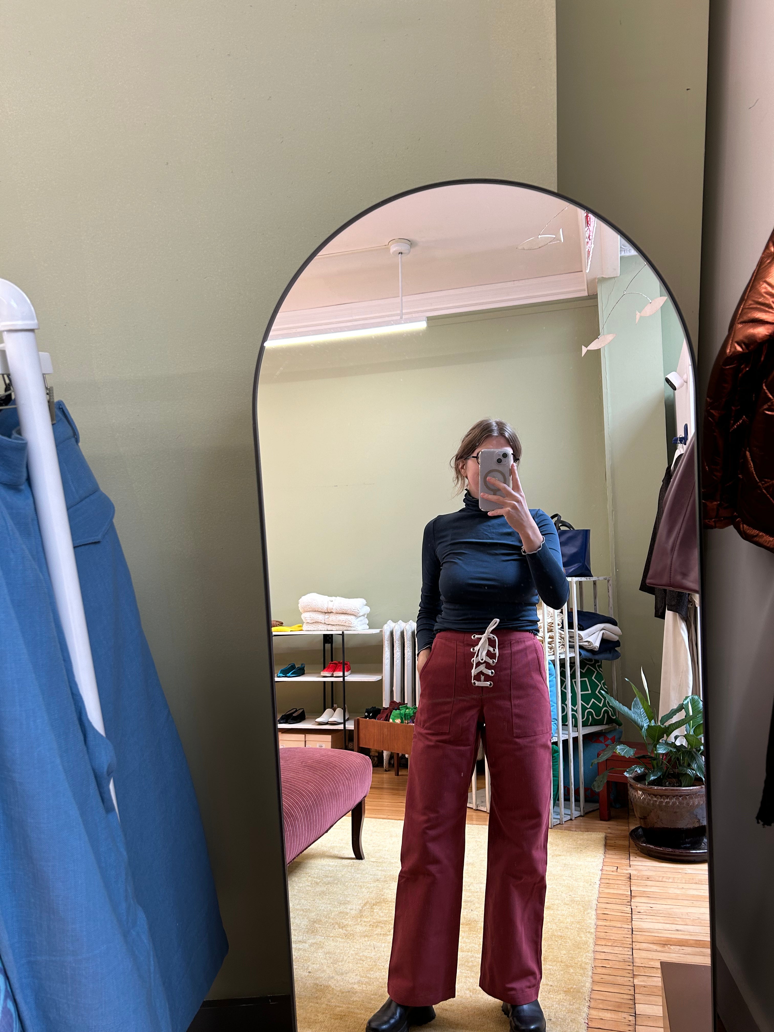 Lasso Lace Up Pant - Terracotta Corduroy