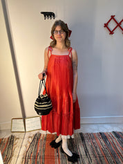 Octave Dress - Ivory/Red