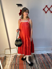 Octave Dress - Ivory/Red