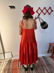 Octave Dress - Ivory/Red