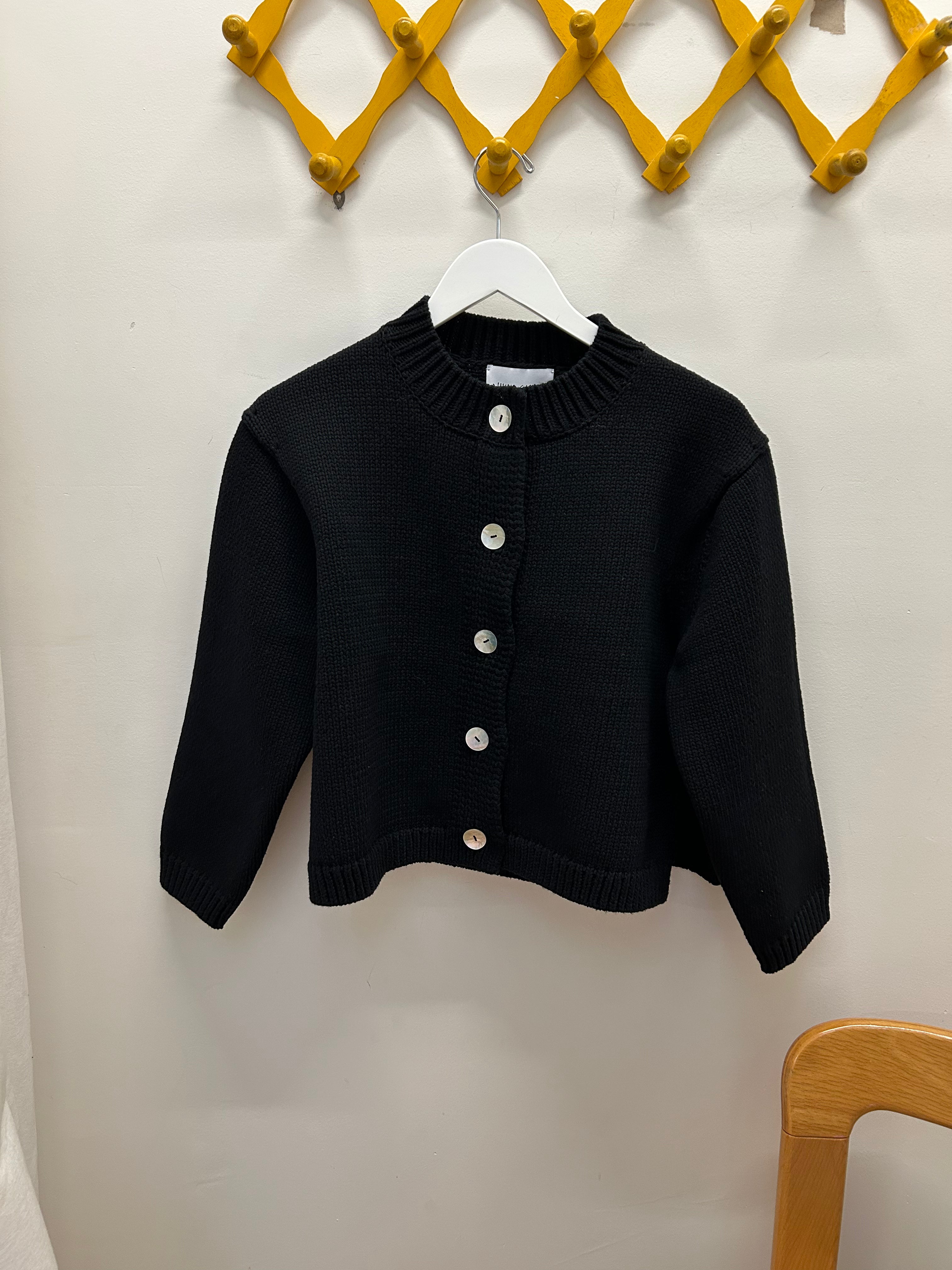 Shiloh Cotton Cardigan - Black, view 5