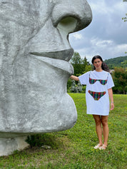 Florida Woman Appliqué Dress - Rainbow Grid
