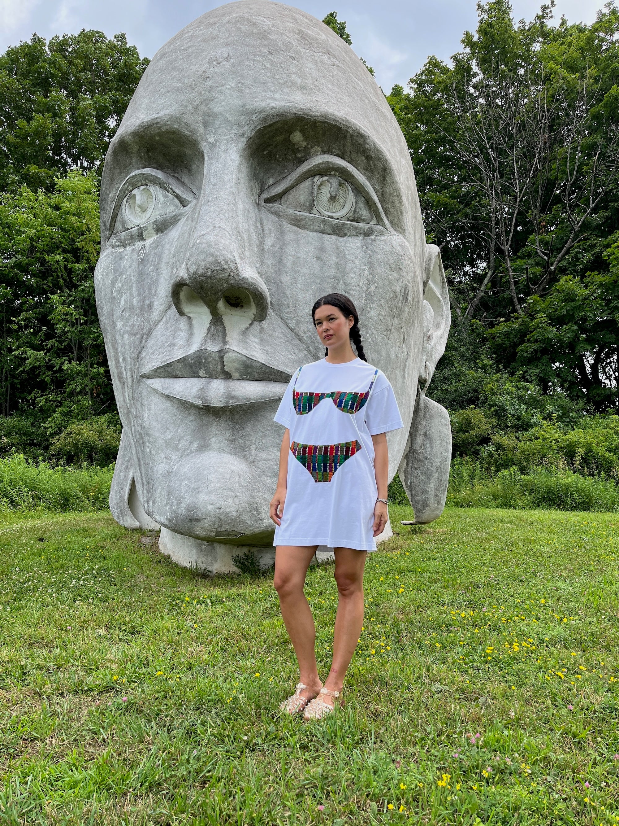 Florida Woman Appliqué Dress - Rainbow Grid, view 5