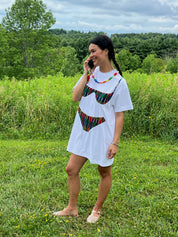 Florida Woman Appliqué Dress - Rainbow Grid