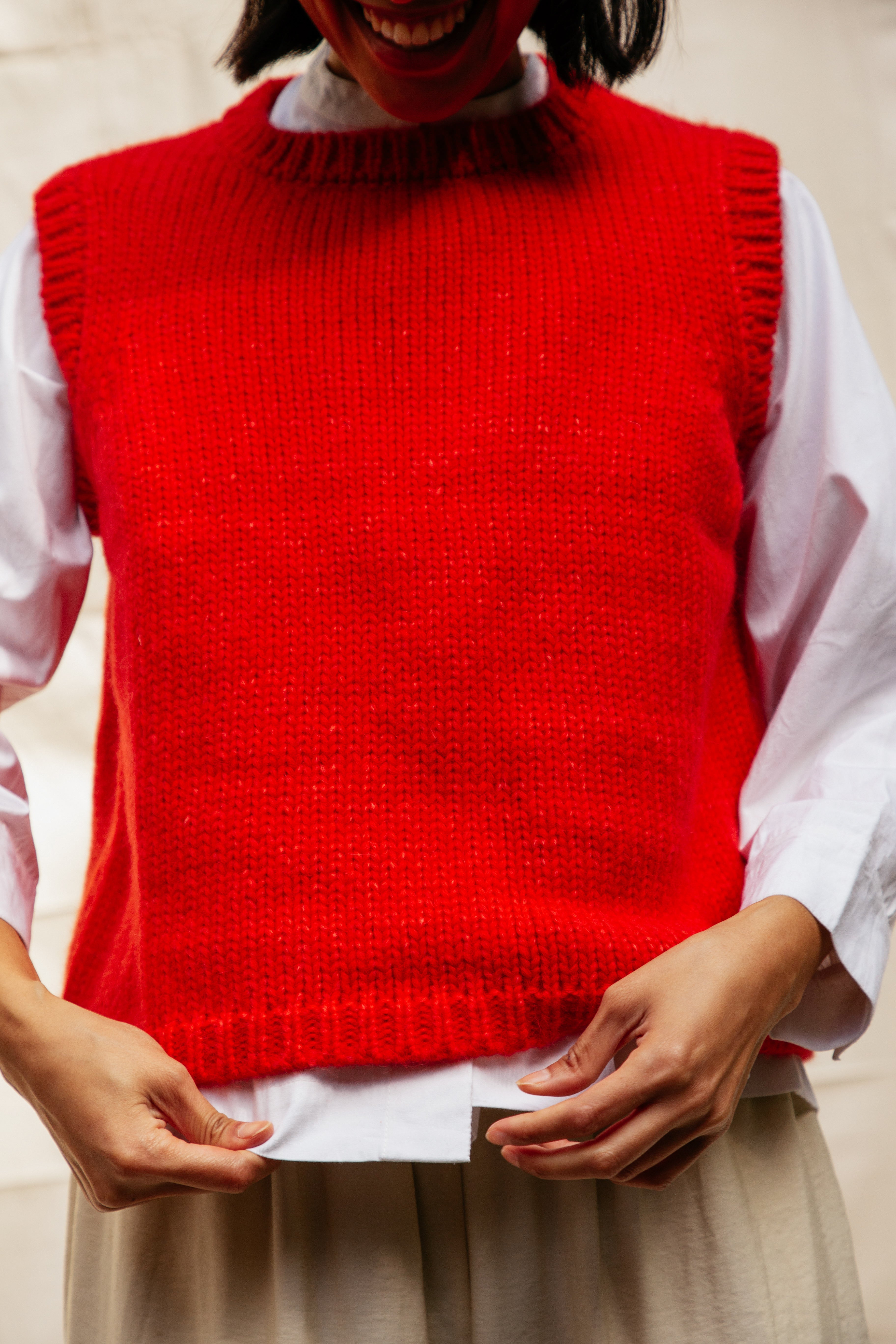 Sabine Alpaca Sweater Vest- Habanero