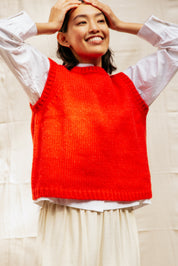 Sabine Alpaca Sweater Vest- Habanero