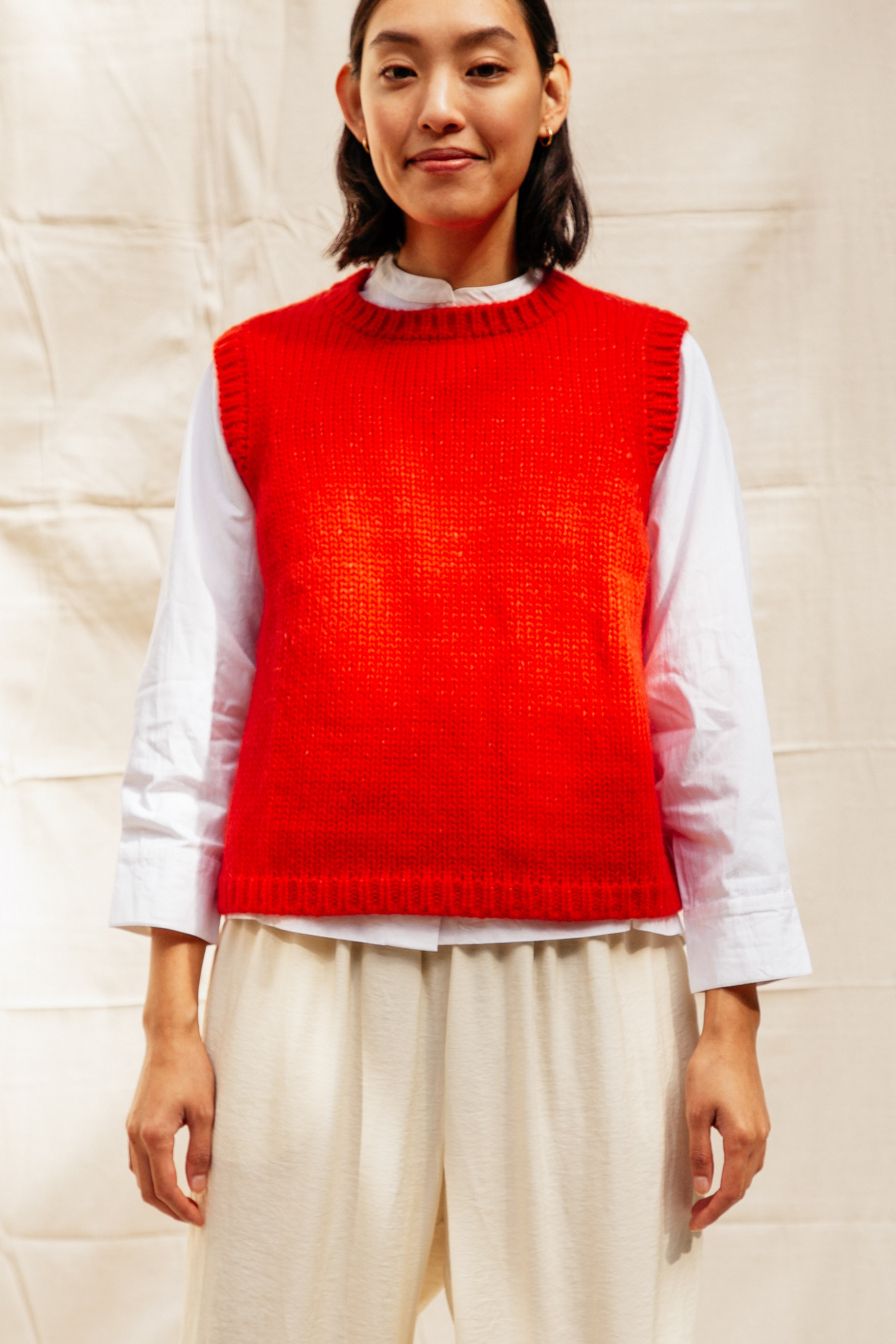 Sabine Alpaca Sweater Vest- Habanero