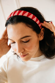 Persinette Woven Headband - Red/Pink